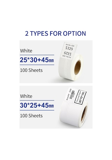 Moveevo Gümüş Ve Jadeiçi İçin Termal Etiket Kağıdı - 30x70mm 100 Adet - Suya Dayanıklı, Keskin Yazdırma -精臣 B3s/b11/b21 Uyumlu Beyaz Etiket 1 Rulo