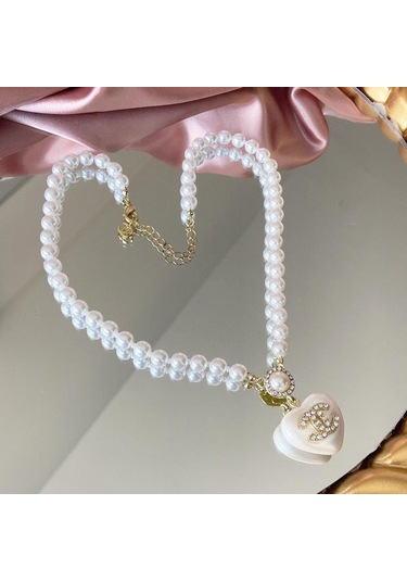 Kalp İncili Princess Gold Çelik Set Çok renkli