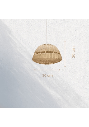 Santo Rattan Bambu Sarkıt Avize 30 Cm Bambu