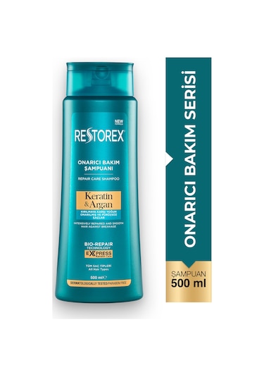 Restorex Keratin & Argan Onarıcı Saç Bakım Şampuanı 500 Ml - Yıpranmış Ve Hasar Görmüş Saçlar