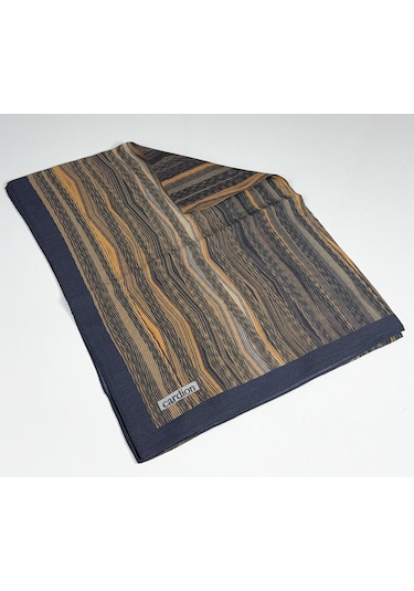 Cardion Pamuk İpek Şal - 70 X 180 - 06303 Lacivert - Sarı