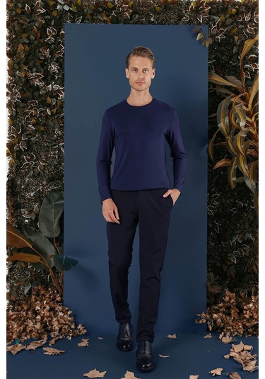 Ts 870 Slim Fit Lacivert Spor T-shirt Lacivert