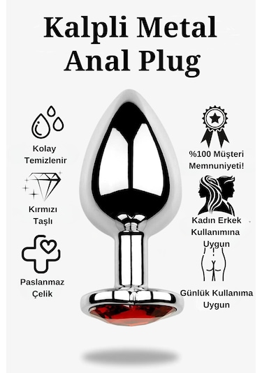 2 Adet Kayganlaştırıcı Jel + Metal Kalpli Plug Tıkaç