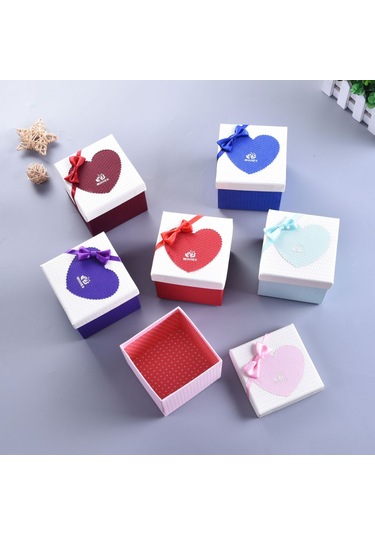 Sones Kağıt Sevgililer Günü Hediye Kutusu Fiyonklu, Özellikler: 10x10x10cm Mavi