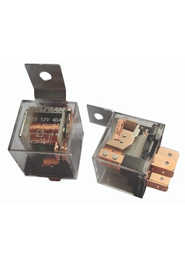 Wolfram Germany 12 Volt 40 Amper Çift Platinli Şeffaf 5 Uçlu Uzun Ömürlü Röle - 10 Adet