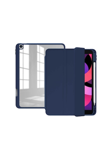 İpad Pro 10.5 7.nesil / İpad 10.2 8.nesil Uyumlu  Kılıf Nort Arkası Şeffaf Standlı Kılıf Standlı Kapak