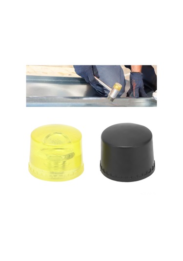 Reedark 2 Adet M10x1 Kayışlı Çekiç Ucu Seti - Sarı-siyah, 25mm Çap, Yumuşak Lastik, Hasar Engelliyor, Kolay Değiştirilebilir