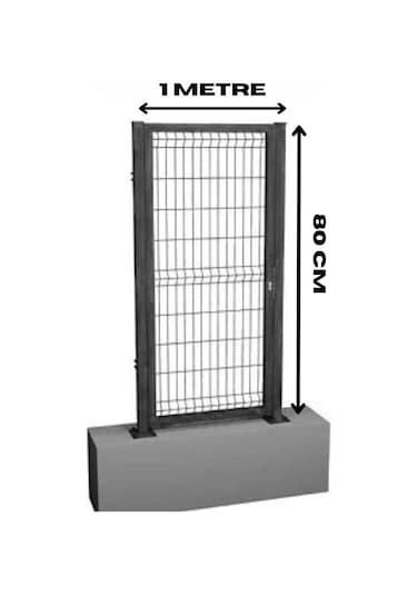 Dekorafence Kanatlı Hazır Panel Çit Kapı Antrasit - 80 x 100 CM