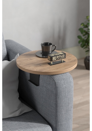 Goldfalez Ayarlanabilir Dekoratif Modern Yan Sehpa Tepsi Atlantik Çam