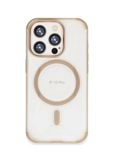 Joko Apple iPhone Uyumlu 15 Pro Hilton Magsafe Kapak - Gold Altın