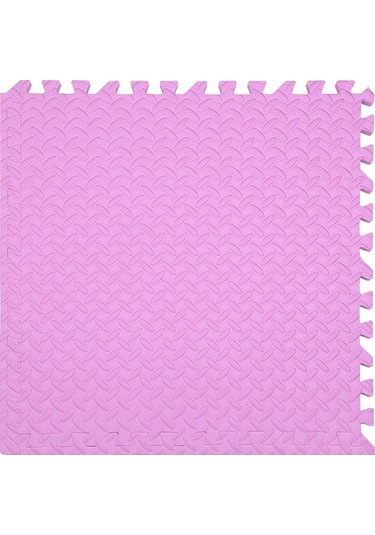 Sones Ev Yapımı Dikiş Yaprak Desenli Kalın Köpük Emekleme Matı, Boyut: 60x1,2 Cm Pembe Pembe