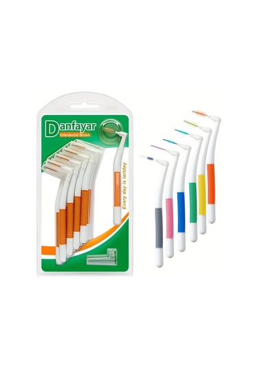 Willowhaven Danfayar 10 Adet Sarı 1.0-1.2mm L Şekilli Çift Renkli Diş Arası Fırçası Yetişkinler İçin Yumuşak Kıllar