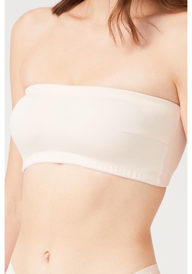 Ten Straplez Crop Top Büstiyer Ten Rengi