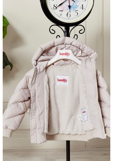 Benitto Kids Erkek Bebek Kapüşonlu Kışlık Mont 51332 Bej