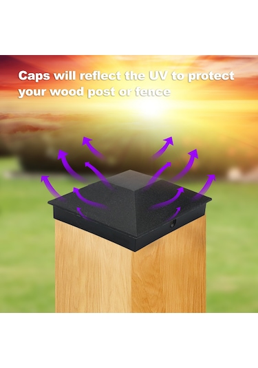 Samdoo 10 Adet 102x102mm Abs Ahşap Çit Kolu Kapakları - Su Ve Uv Koruyucu, Kiriş Çatlak Ve Çürümeyi Önleyen Siyah Fence Post Korumaları
