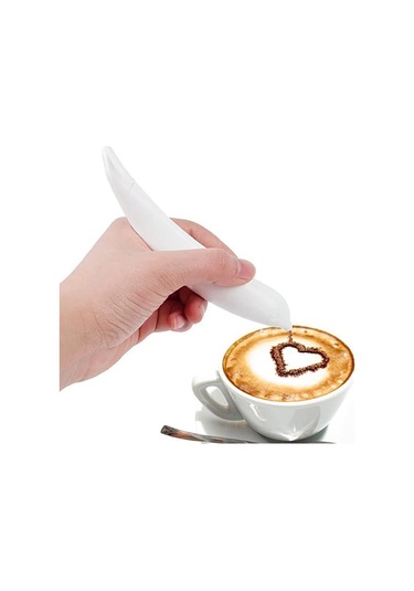 Dinosaurs Electrical Latte Art Pen For Coffee Cake Spice Pen Cake Decoration Pen Coffee Carving Pen Baking Pastry Tools White 1 Adet