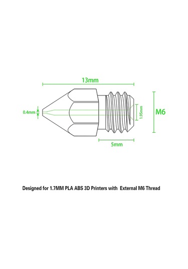 Leasetake 3d Yazıcı Nozulları, Makerbot, Creality Cr-10, Ender 3, Ender 3 Pro İçin 5 Temizleme İğneli 0,4 Mm/ 1,75 Mm Mk8 Nozulları