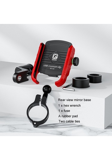 Kewig M8 Motosiklet Navigasyon Telefon Tutucu Açık Sürme Şarj Braketi Mavi Mavi