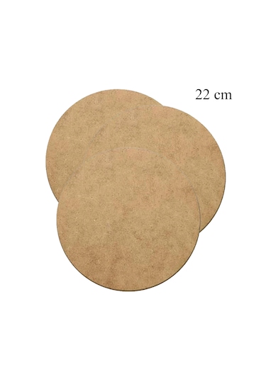 Vedemo Supla 3 Adet 3 Mm Ham Mdf 22 Cm Çap Yuvarlak Servis Altı