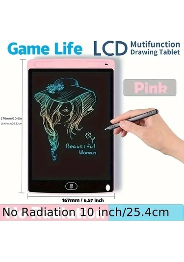 Trendooze Gaojunshop01 Pembe 16 Inç Çocuk Lcd Yazı Çizim Tableti Yaratıcı Hediye Öğrenci İçin Renkli Ekran Pembe
