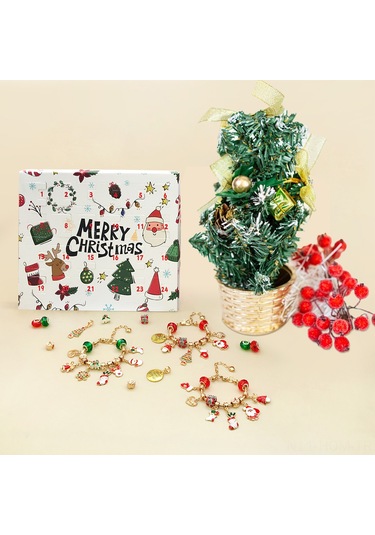 Aoresac Noel Advent Takvim Bilezikleri Kızlar İçin 24 Günlük Noel Geri Sayım Takvimi Kapatılmış Kutuda Dıy Takı Yapım Kiti Hediye 22 Charm Boncuk, Kolye Ve 2 Bilezik Çocuklar, Gençler, Kadınlar İçin Altın