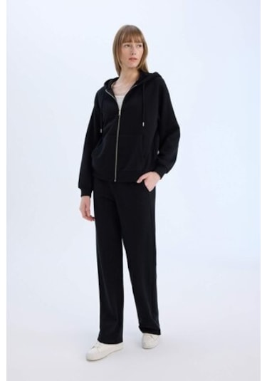 DeFacto Straight Fit Cepli Esnek Belli Eşofman Altı	 E6350AX25SPBK81