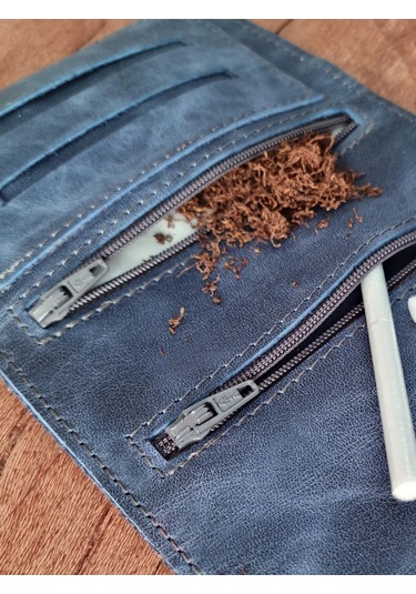 Tütün Kesesi Cüzdan Tütünlük Gerçek Deri Açık Boyut: 13cm 19cm Kapalı Boyut: 7cm 13cm