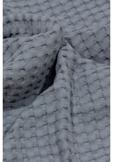 Vionel Home Pamuklu Waffle Desen Ponponlu Çift Kişilik Pike Gri