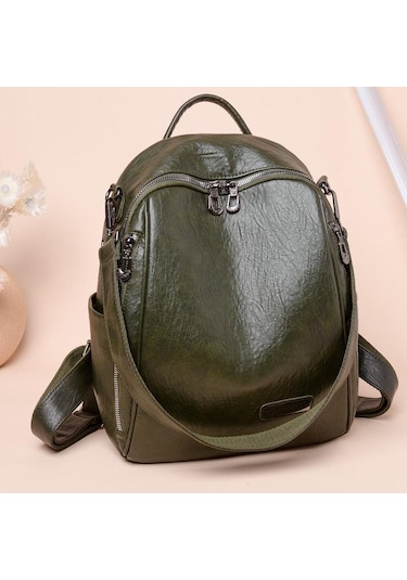 Moda Bayan 3'ü 1 Arada Sırt Çantası Omuz Çantası Sırt Çantası Akademi Kitap Çantası Kadın Okul Çantası Preppy Stil Büyük Klasik Seyahat Sırt Çantası Green Yeşil