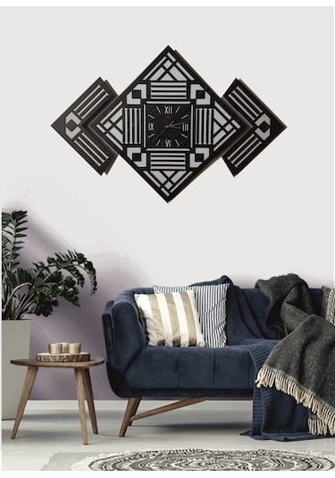 Duvar Saati Ahşap 100 X 70 Cm Siyah