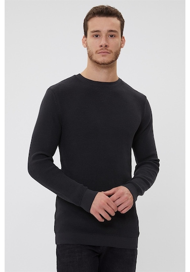 Lee Cooper Clayton Erkek Bisiklet Yaka Kazak Koyu Gri 8256 K Gri Koyu Gri