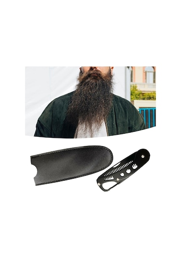 Homyl Katlanır Sakal Tarağı Paslanmaz Çelik Taşınabilir Cep Saç Tarağı