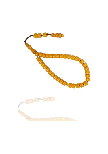 Sıkma Serisi Turuncu Sarı Bilek Boy Kehribar Tesbih Sistem Püsküllü Gümüş