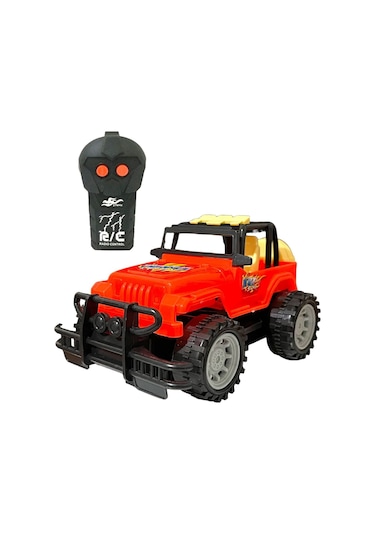 Çocuk Safari Arazi Aracı Uzaktan Kumandalı Yarım Fonksiyon Ileri Geri Oyuncak Jeep Jip Araba - Turuncu