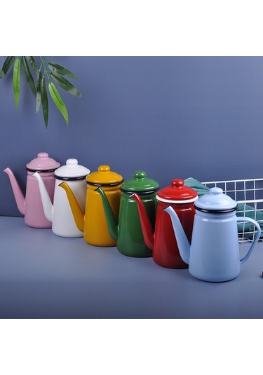 Suntek Magideal Emaye Çaydanlık Su Süt Isıtıcı Soba Ev Mutfak Açık Pembe