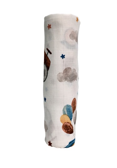 Minicik Uçan Arabalar Müslin Örtü Tekli 115x115