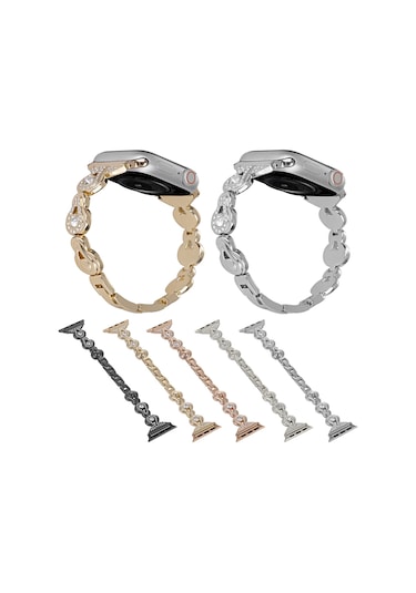 Sones iOS Uyumlu Watch Series 3 42mm Sukabağı Pırlanta Metal Saat Kordonu