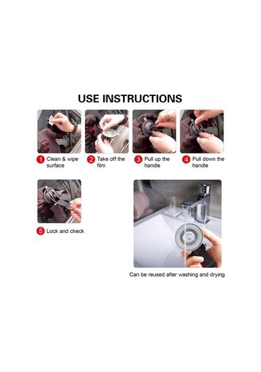 Padalink Kamp Ve Araç İçin 4'lü Kırmızı Plastik Pvc Süspansiyon Kanca - Düz Yüzeyler İçin, Havlu Oyuncak Asma