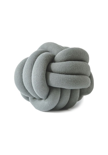 Sones El Yapımı Düğümlü Top Yastık, Boyut: Çap: 25 30cm Koyu Gri