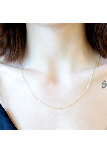 14 Ayar Altın Sarı 55 Cm Zincir Kolye N11.3572