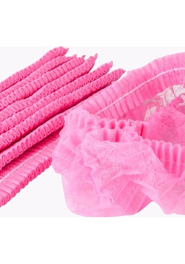 Pazly Tek Suntek Saç Pembe Parça Örtüsü - 100 İp Net Kullanımlık Baş Örtüsü