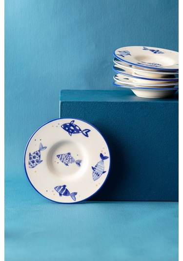 Madame Coco Luxe Poisson 6'lı Çay Tabağı Seti Cayt000000000713x13x2 Cm-mavi