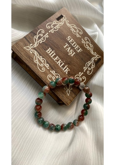 Ahşap Kutulu Zihin Açan Sedef Taşı Bileklik Çok Renkli