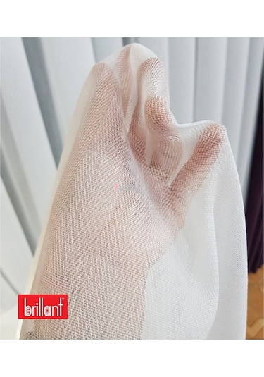 Brillant Ütü İstemez Ağır Gramajlı Kırışmaz Balık Sırtı Desen Tül Perde