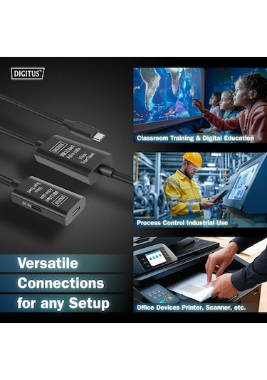 Aktif Usb-c Uzatma Kablosu, 10m 5g, Usb 3.2 Gen1, Usb-c - Usb-c