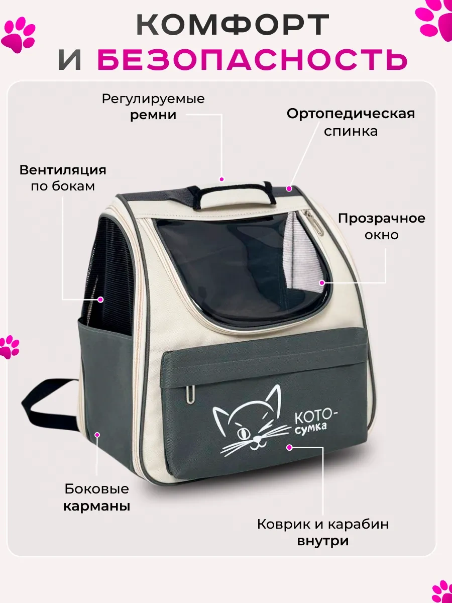 Kotosumka Kedi Ve Köpekler İçin Taşıma Sırt Çantası 310323209