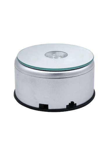 Teltree Renkli Döner Led Işık Tabanlı Kristal Dekoratif Alet - 3d İç Kazı Desenli, Usb İle Beslenen 8cm Sürekli Işık Gösterim Tabanı Diğer