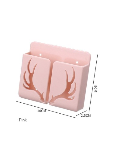 Pembe 1 Adet Duvara Monte Saklama Kutusu Uzaktan Kumanda Saklama Kutusu Klima Uzaktan Kumanda Tv Saklama Kutusu Telefon Tutucu Organizasyonu Pembe