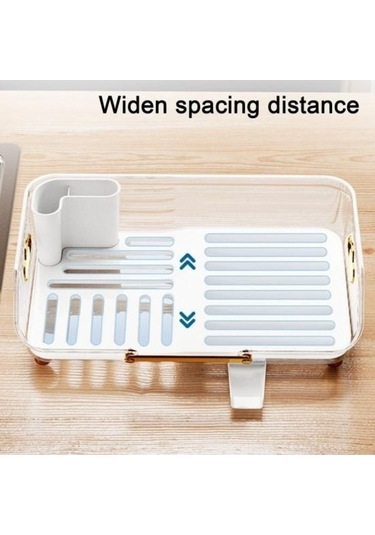 Pazly Kahverengi Mutfak Bulaşıklık Pot Plaka Rafı - Bpa İçermeyen Plastik Drenaj Tutucu - Kullanışlı Mutfak Organizatörü Kahverengi