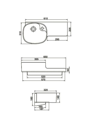 Cerastyle Turkuaz Harmony Etajerli Lavabo 65 CM
